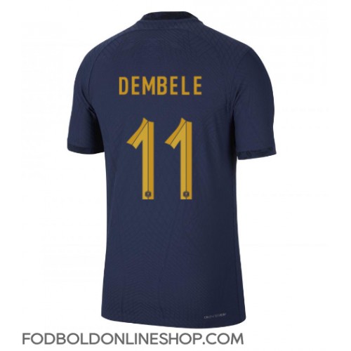 Frankrig Ousmane Dembele #11 Hjemmebanetrøje VM 2022 Kortærmet